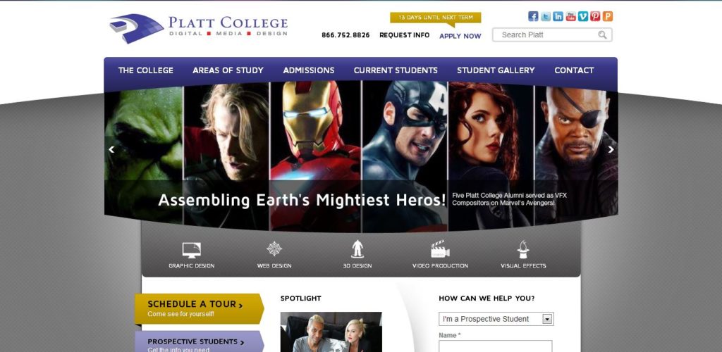 Platt College's New Website Design
