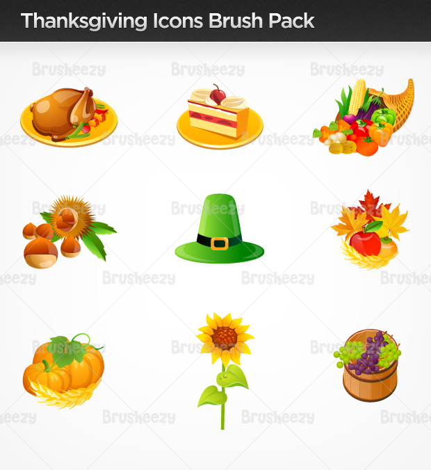Thanksgiving Icons Brush Pack