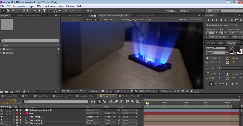 Create 3D Light Rays inside After Effects